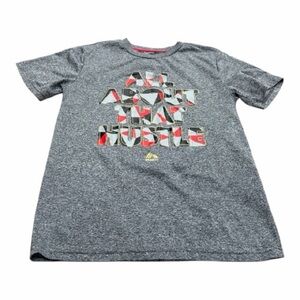 RBX Youth Short Sleeve T-Shirt, Size 14/16, Gray, All About That Hustle